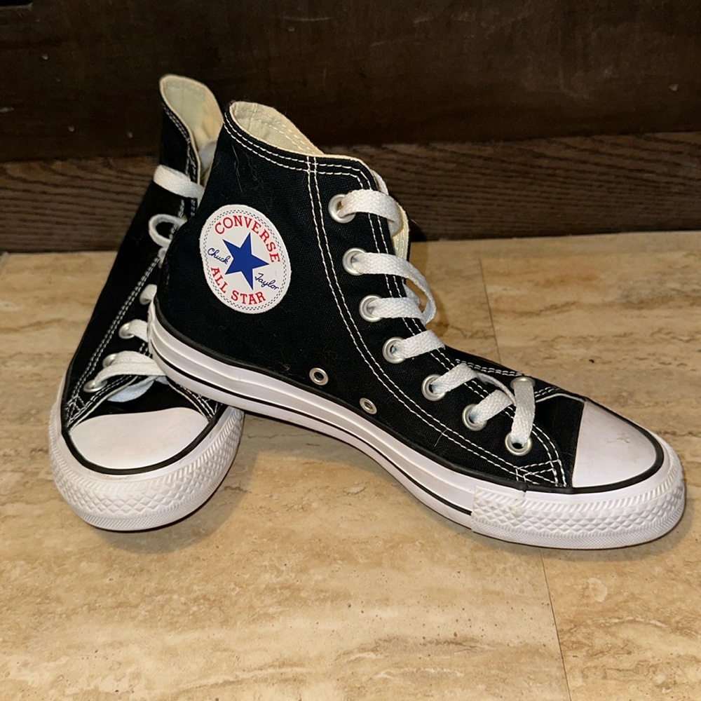 Converse All Star high top sneakers. Black. (W) 6.5, (M) 4.5